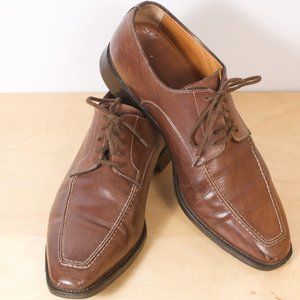 Santoni Men's Shoe Apron Derby Calfskin Almond Toe UK7.5 VGUC 🇮🇹